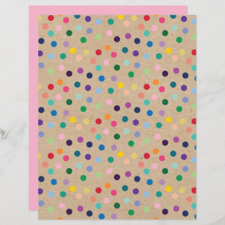 Funky Polkadots Faux Brown Kraft Scrapbook Papper