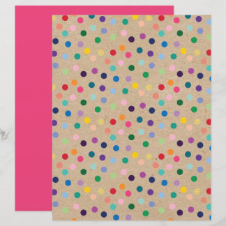 Funky Polkadots Faux Brown Kraft Scrapbook Papper
