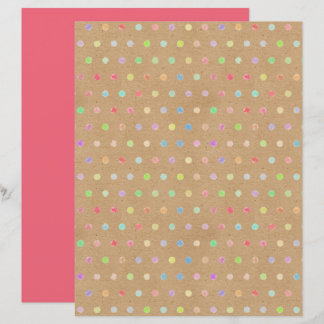 Funky Polkadots Faux Brown Kraft Scrapbook Papper