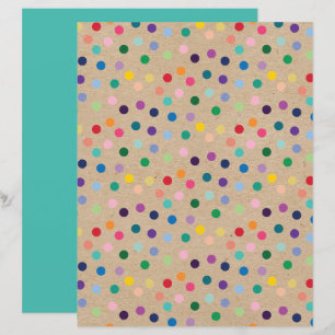 Funky Polkadots Faux Brown Kraft Scrapbook Papper