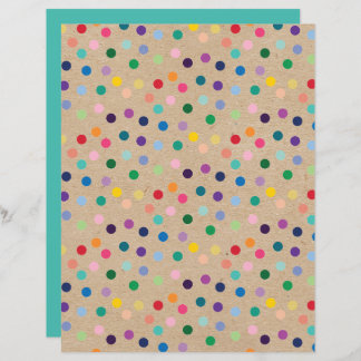 Funky Polkadots Faux Brown Kraft Scrapbook Papper