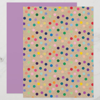 Funky Polkadots Faux Brown Kraft Scrapbook Papper