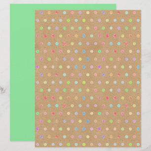 Funky Polkadots Faux Brown Kraft Scrapbook Papper