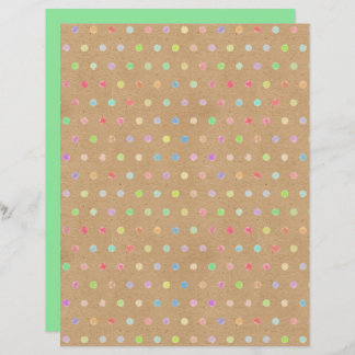 Funky Polkadots Faux Brown Kraft Scrapbook Papper