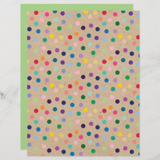 Funky Polkadots Faux Brown Kraft Scrapbook Papper