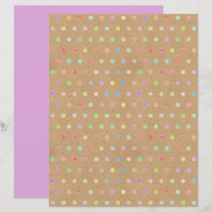 Funky Polkadots Faux Brown Kraft Scrapbook Papper
