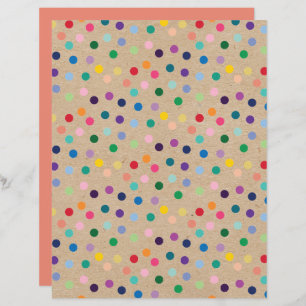Funky Polkadots Faux Brown Kraft Scrapbook Papper