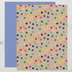 Funky Polkadots Faux Brown Kraft Scrapbook Papper