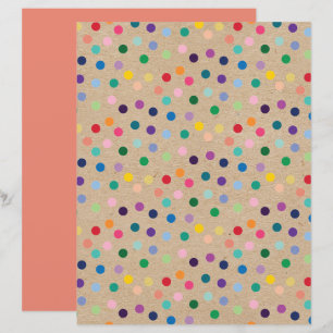 Funky polkagrisprickar Falskt Brun Kraft Scrapbook