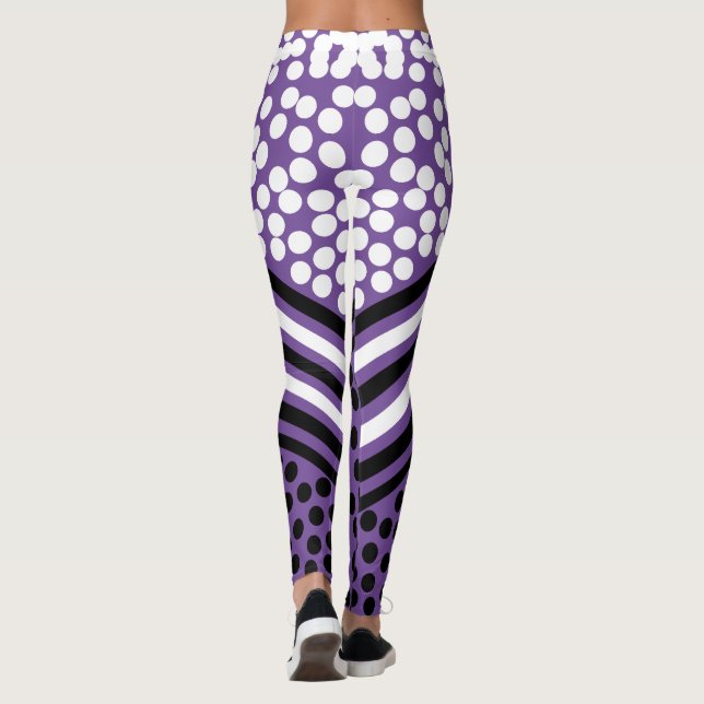 Funky prickiga randiga feta leggings (Baksida)