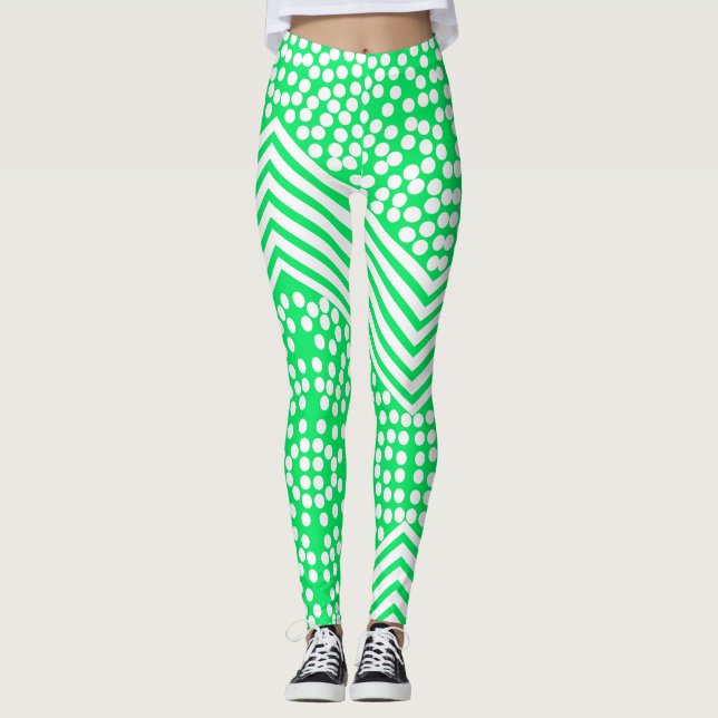 Funky prickiga randiga feta leggings (Framsida)