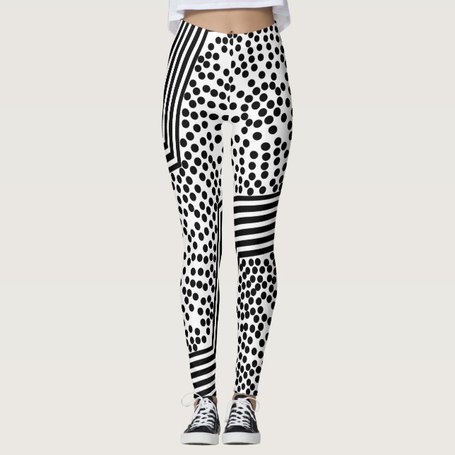 Funky prickiga randiga tjocka leggings (Framsida)