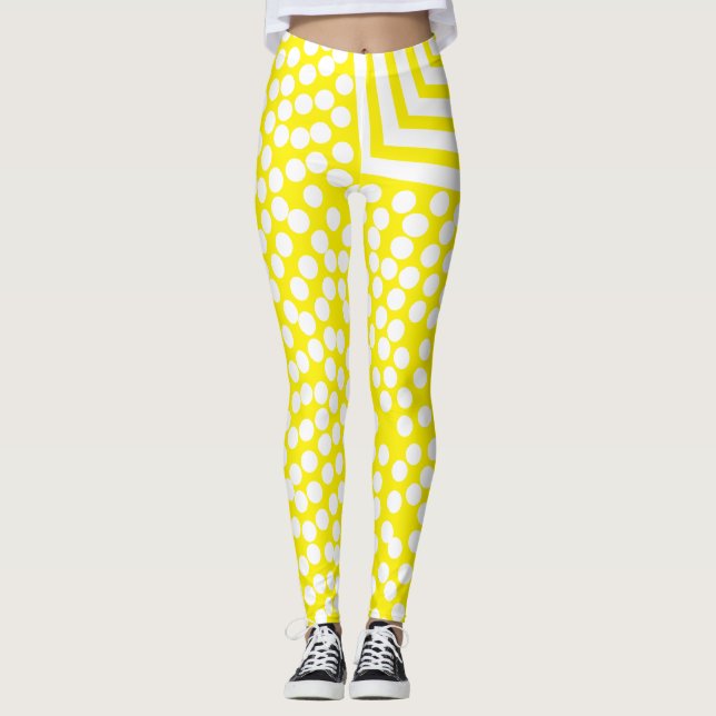 Funky prickiga randiga tjocka leggings (Framsida)