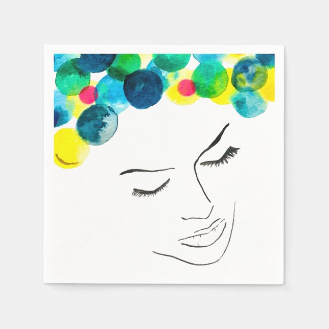 Funky psykedeliskt bubbelhår pappersservett (Framsidan)