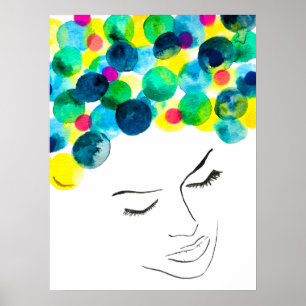 Funky psykedeliskt bubbelhår poster