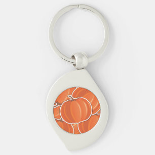 Funky pumpkin swirl silverfärgad nyckelring