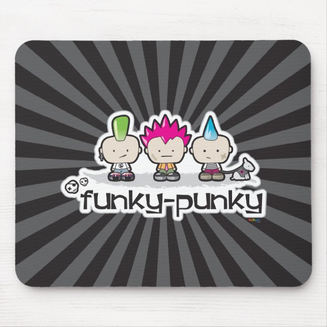 Funky-Punky svart Mousepad Musmatta (Framsidan)