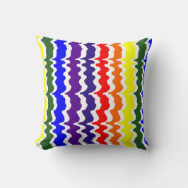 Funky Rainbow Dekorativ kudde - vit bakgrund