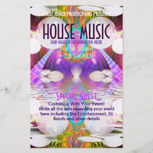 Funky Rainbow House Music Klubb Party Flyers