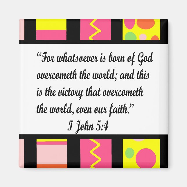 Funky ram, I John 5:4-magnet Magnet (Framsidan)