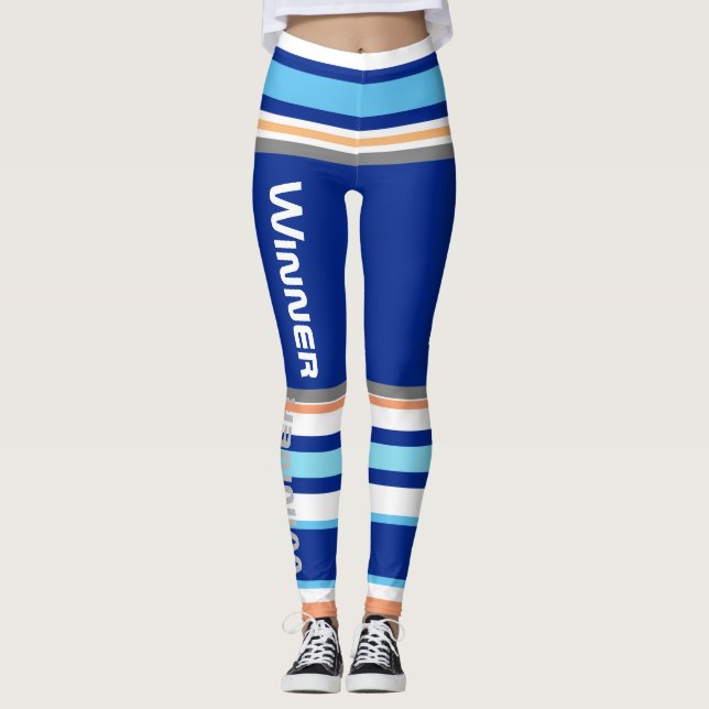 Funky randiga linjer Winner Power Leggings (Framsida)