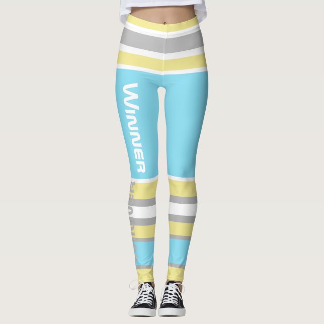 Funky randiga linjer Winner Power Leggings (Framsida)
