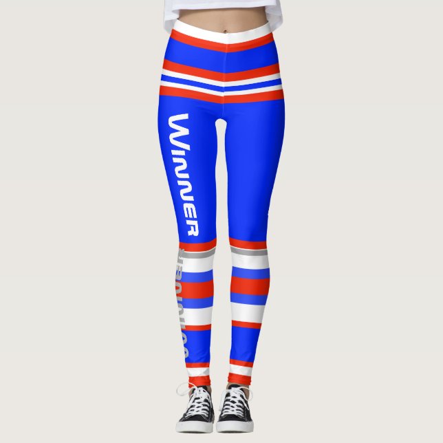 Funky randiga linjer Winner Power Leggings (Framsida)