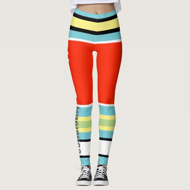 Funky randiga linjer Winner Power Leggings (Framsida)