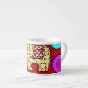 Funky Red Elephant Concentric Circles Mosaic Espressomugg