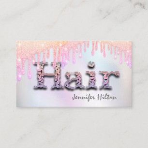 Funky, rekreografisk glitter droppar hår visitkort
