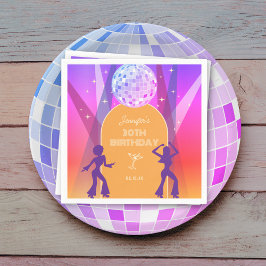 Funky Retro 70- och 80-tals Disco 30-års Födelseda Pappersservett