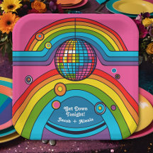 Funky Retro 70's Disco Rainbow Groovy Spegel Boll