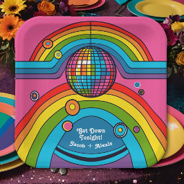Funky Retro 70's Disco Rainbow Groovy Spegel Boll