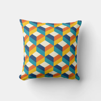 Funky Retro 80s 3D-kuber, geometrisk Mönster desig Kudde
