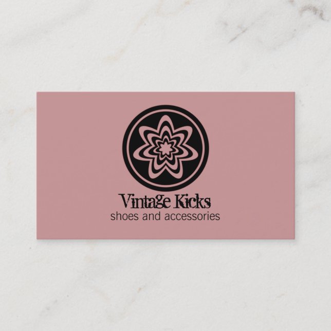 Funky Retro Bloom-Affärskortet, Mauve Visitkort (Framsida)