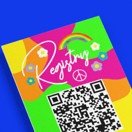 Funky Retro Bridal Shower Registry Tilläggskort