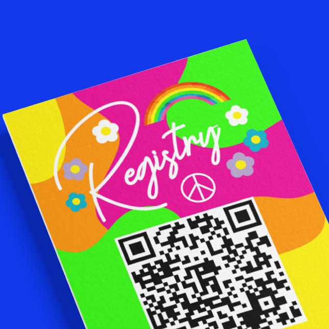 Funky Retro Bridal Shower Registry Tilläggskort (Skapare uppladdad)