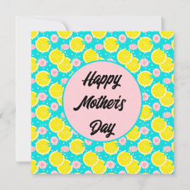 Funky retro bright lemon Mother's Day Inbjudningar