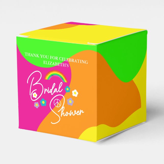 Funky Retro Bröllopsdusch Presentaskar (Framsidan Sidan)