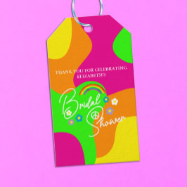 Funky Retro Bröllopsdusch Presentetikett