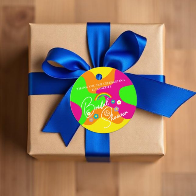 Funky Retro Bröllopsfest Gåvor Etiketter (Skapare uppladdad)