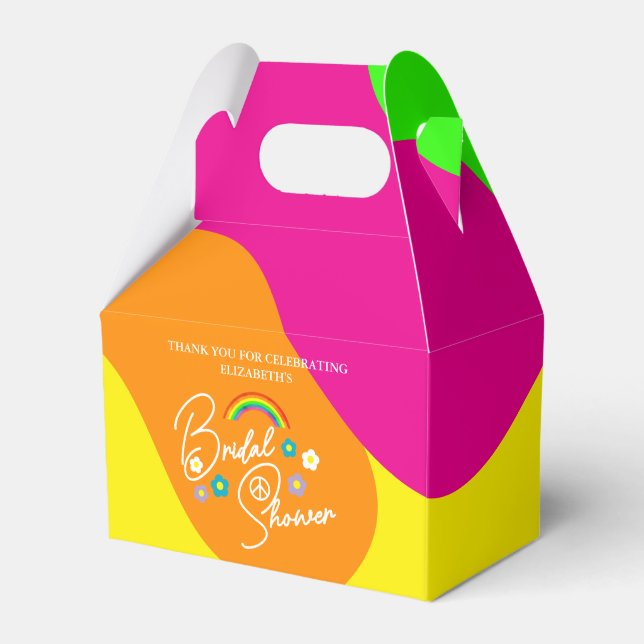 Funky Retro Bröllopsfest Presentaskar (Framsidan Sidan)