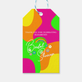 Funky Retro Bröllopsfest Presentetikett