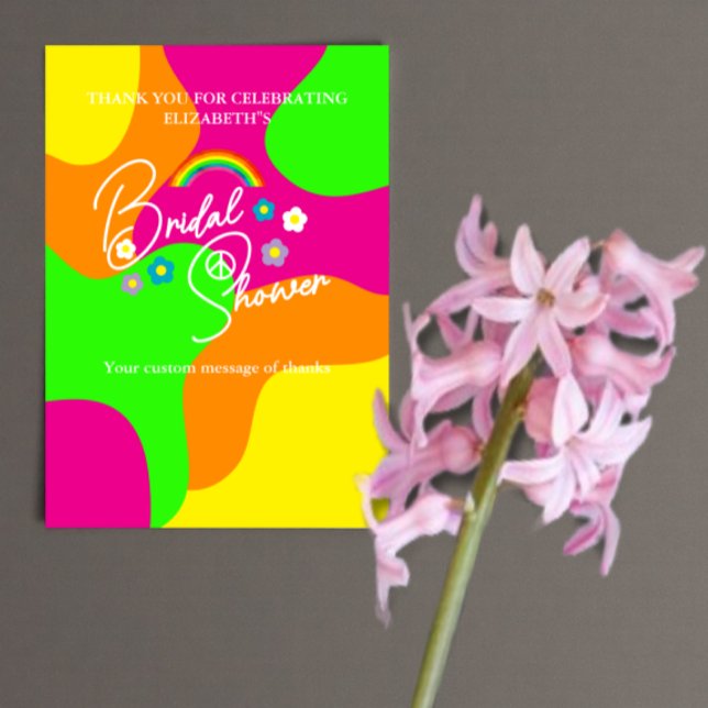 Funky Retro Bröllopsfest Tack Kort (Skapare uppladdad)