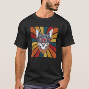 Funky Retro Chihuahua med solglasögon, färgade ski T Shirt