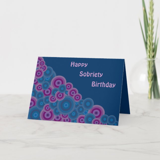 Funky Retro Circles Sobright Birthday Card Kort (Framsida)