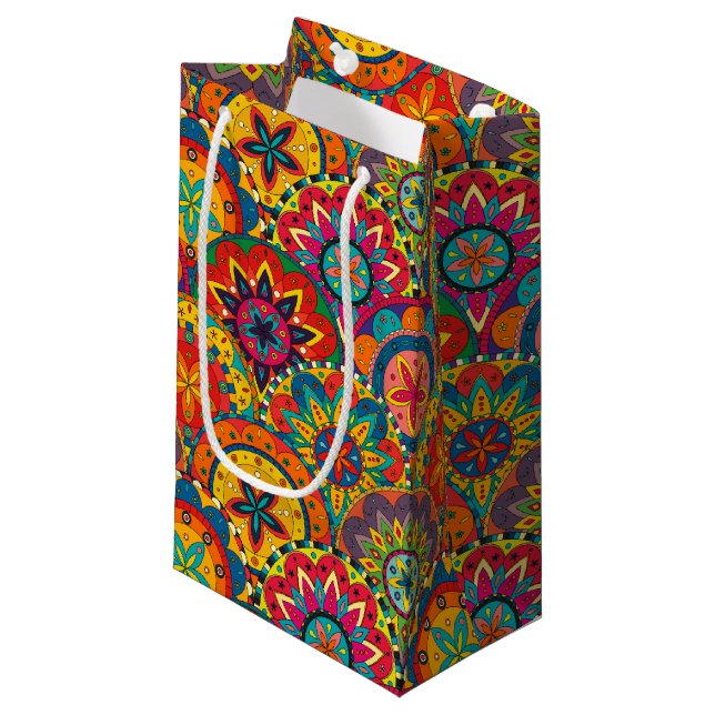 Funky Retro Colorful Mandala Mönster (Framsidan Vinklad)