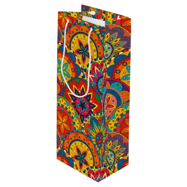 Funky Retro Colorful Mandala Mönster (Framsidan Vinklad)