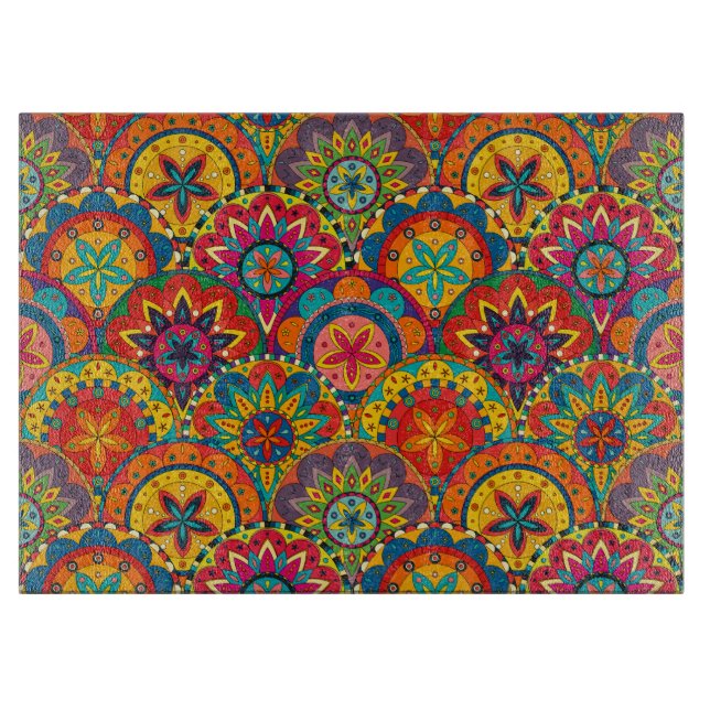 Funky Retro Colorful Mandala Mönster (Framsidan)