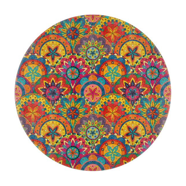 Funky Retro Colorful Mandala Mönster (Framsidan)